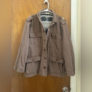 Field Jacket - Women's Brown Military-Style Utility Coat